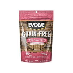EVOLVE DOG SNACK GRAIN FREE SALMON 12 oz