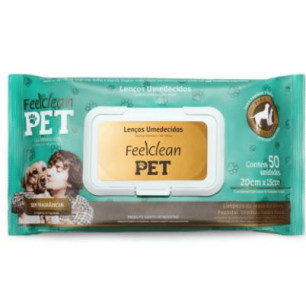 PAÑITOS HUMEDOS FEELCLEAN PET X 50 UND