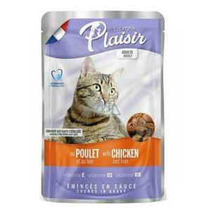 POUCH  PLAISIR CAT ADUL POLLOHIGADX100g