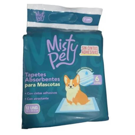 TAPETES ABSORB MISTY PET 56X58.5cX 12 ud