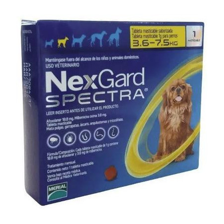 NEXGARD SPECTRA 3.5-7.5 Kg AMARILLO CJ A
